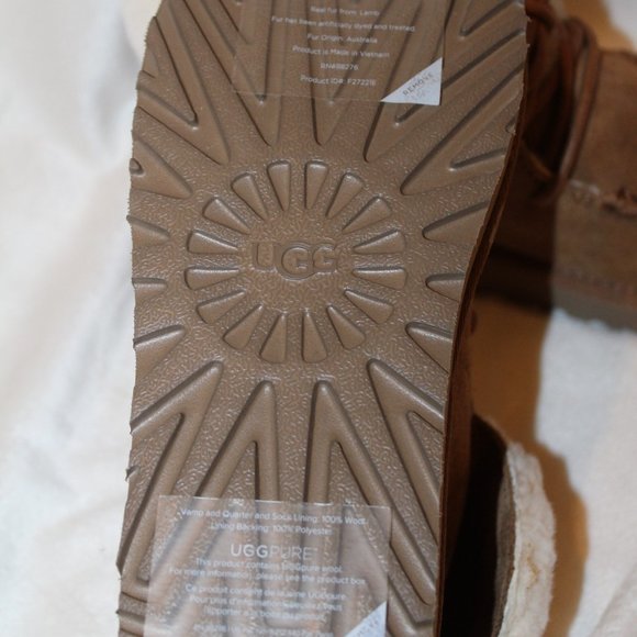 NEW UGG WOMEN'S SLIPPERS‎ ANKLE BOOTS CHESTNUT BROWN - Picture 7 of 8